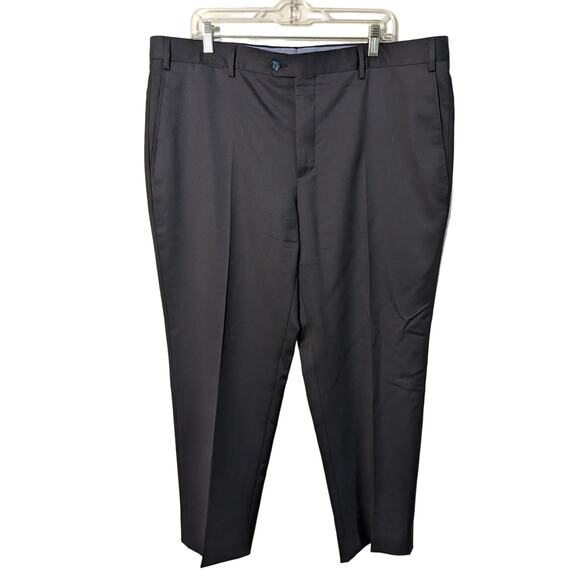 Sartore 100% Wool Navy Blue Flat Front Dress Pants Trousers Italy Size 42x32 - Picture 1 of 8